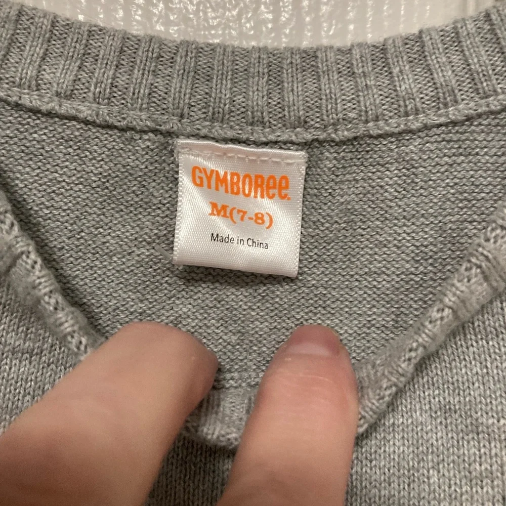 *Gymboree New Gray Knit Snowflake Print Sequin Kids Medium Sweater #G